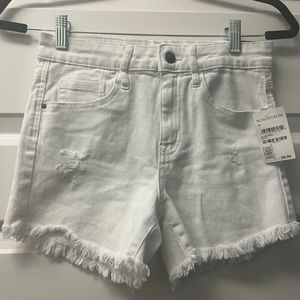 Treasure & Bond White Jean Shorts High Waisted Girls Size 14